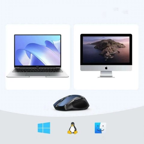 Mysz optyczna Ugreen MU006 bezprzewodowa USB 2.4GHz / Bluetooth 5.0 4000 DPI - niebieska Mysz optyczna Ugreen MU006 bezprzewodowa USB 2.4GHz / Bluetooth 5.0 4000 DPI - niebieska