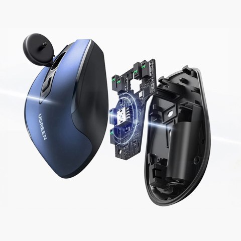 Mysz optyczna Ugreen MU006 bezprzewodowa USB 2.4GHz / Bluetooth 5.0 4000 DPI - niebieska Mysz optyczna Ugreen MU006 bezprzewodowa USB 2.4GHz / Bluetooth 5.0 4000 DPI - niebieska