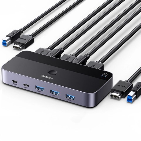 Przełącznik KVM Ugreen CM664 HDMI switch 2w1 - czarny Przełącznik KVM Ugreen CM664 HDMI switch 2w1 - czarny