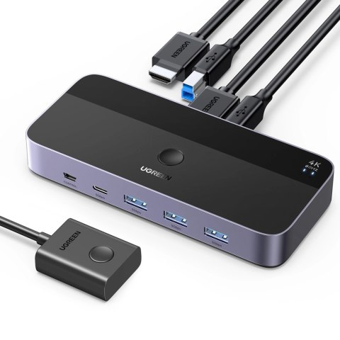 Przełącznik KVM Ugreen CM664 HDMI switch 2w1 - czarny Przełącznik KVM Ugreen CM664 HDMI switch 2w1 - czarny