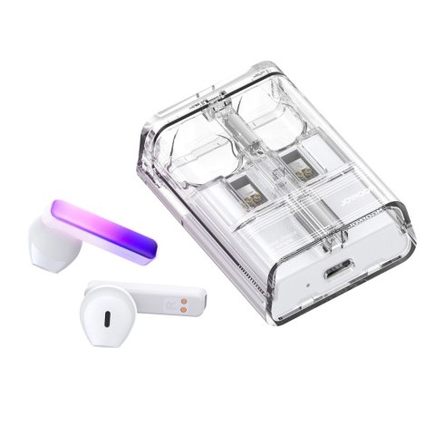 Słuchawki bezprzewodowe TWS Joyroom JR-TC1 IceLens Series ze światłami LED - białe Słuchawki bezprzewodowe TWS Joyroom JR-TC1 IceLens Series ze światłami LED - białe