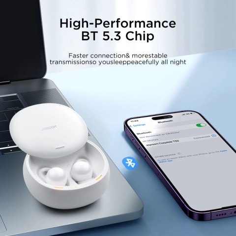 Słuchawki bezprzewodowe TWS Joyroom JR-TS2 Cozydots Series z aktywną redukcją szumów, Bluetooth 5.3 - białe Słuchawki bezprzewodowe TWS Joyroom JR-TS2 Cozydots Series z aktywną redukcją szumów, Bluetooth 5.3 - białe