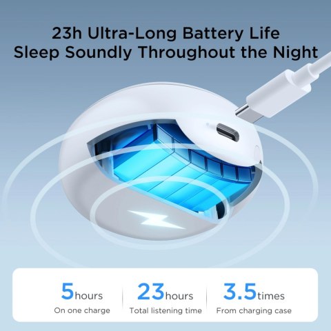Słuchawki bezprzewodowe TWS Joyroom JR-TS2 Cozydots Series z aktywną redukcją szumów, Bluetooth 5.3 - białe Słuchawki bezprzewodowe TWS Joyroom JR-TS2 Cozydots Series z aktywną redukcją szumów, Bluetooth 5.3 - białe