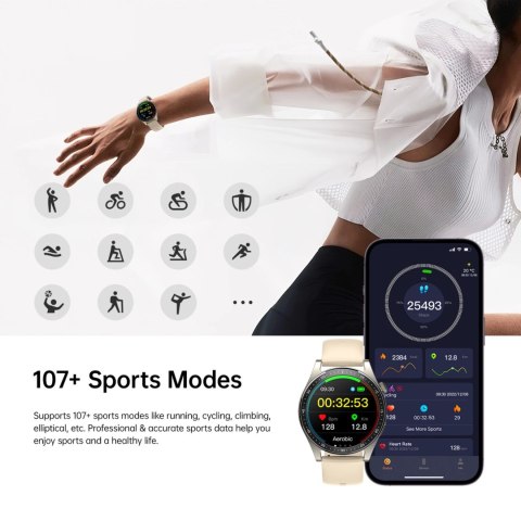 Smartwatch Joyroom Classic Series JR-FC2 z funkcją odbierania połączeń / ochroną IP68 - złoty Smartwatch Joyroom Classic Series JR-FC2 z funkcją odbierania połączeń / ochroną IP68 - złoty