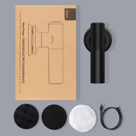 Baseus bezprzewodowa elektryczna maszyna polerska 30W 4000mAh czarna (CRDLQ-B01) Baseus bezprzewodowa elektryczna maszyna polerska 30W 4000mAh czarna (CRDLQ-B01)