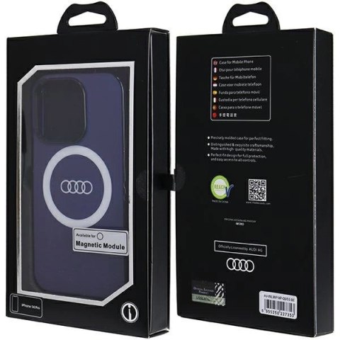 Etui Audi IML Big Logo MagSafe na iPhone 14 Pro - niebieskie Etui Audi IML Big Logo MagSafe na iPhone 14 Pro - niebieskie