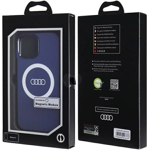 Etui Audi IML Big Logo MagSafe na iPhone 15 / 14 / 13 - niebieskie Etui Audi IML Big Logo MagSafe na iPhone 15 / 14 / 13 - niebieskie