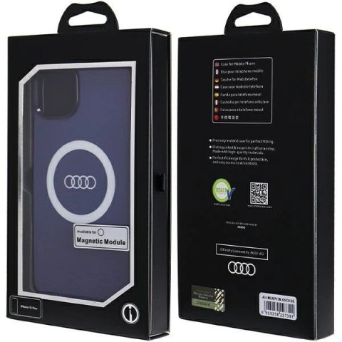 Etui Audi IML Big Logo MagSafe na iPhone 15 Plus / 14 Plus - niebieskie Etui Audi IML Big Logo MagSafe na iPhone 15 Plus / 14 Plus - niebieskie