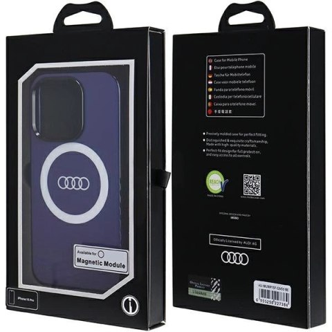 Etui Audi IML Big Logo MagSafe na iPhone 15 Pro - niebieskie Etui Audi IML Big Logo MagSafe na iPhone 15 Pro - niebieskie