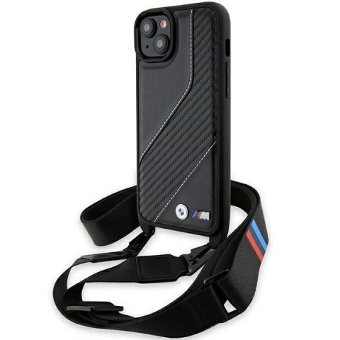 Etui BMW M Edition Carbon Stripe & Strap na iPhone 15 / 14 / 13 - czarne Etui BMW M Edition Carbon Stripe & Strap na iPhone 15 / 14 / 13 - czarne