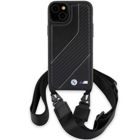 Etui BMW M Edition Carbon Stripe & Strap na iPhone 15 / 14 / 13 - czarne Etui BMW M Edition Carbon Stripe & Strap na iPhone 15 / 14 / 13 - czarne