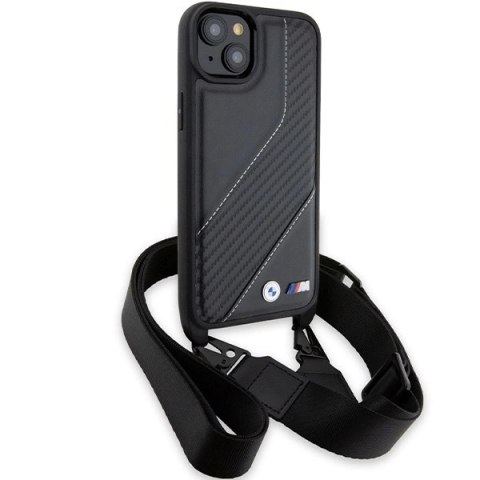 Etui BMW M Edition Carbon Stripe & Strap na iPhone 15 / 14 / 13 - czarne Etui BMW M Edition Carbon Stripe & Strap na iPhone 15 / 14 / 13 - czarne