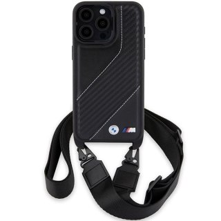 Etui BMW M Edition Carbon Stripe & Strap na iPhone 15 Pro Max - czarne