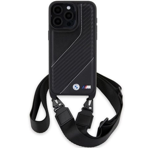 Etui BMW M Edition Carbon Stripe & Strap na iPhone 15 Pro - czarne Etui BMW M Edition Carbon Stripe & Strap na iPhone 15 Pro - czarne