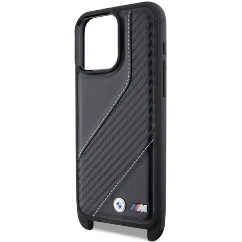 Etui BMW M Edition Carbon Stripe & Strap na iPhone 15 Pro - czarne Etui BMW M Edition Carbon Stripe & Strap na iPhone 15 Pro - czarne