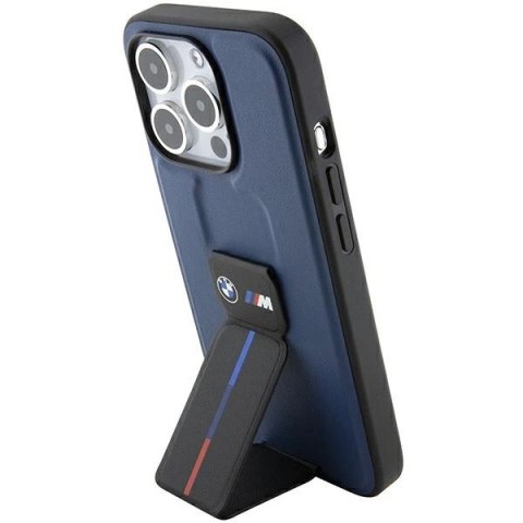 Etui BMW M Grip Stand Bicolor na iPhone 15 Pro - granatowe Etui BMW M Grip Stand Bicolor na iPhone 15 Pro - granatowe