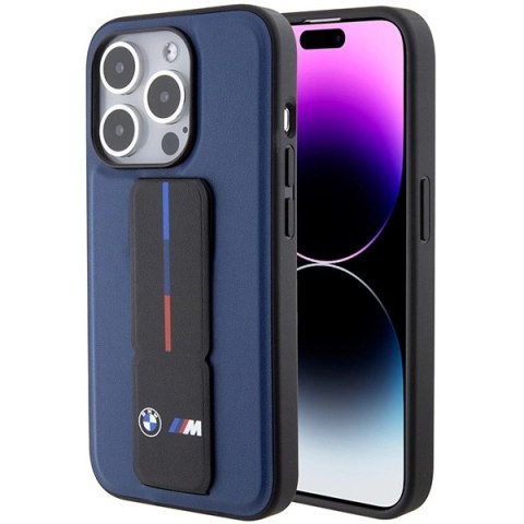 Etui BMW M Grip Stand Bicolor na iPhone 15 Pro - granatowe Etui BMW M Grip Stand Bicolor na iPhone 15 Pro - granatowe