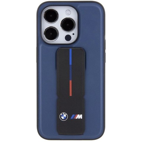 Etui BMW M Grip Stand Bicolor na iPhone 15 Pro - granatowe Etui BMW M Grip Stand Bicolor na iPhone 15 Pro - granatowe