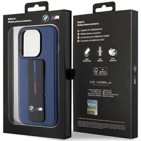 Etui BMW M Grip Stand Bicolor na iPhone 15 Pro - granatowe Etui BMW M Grip Stand Bicolor na iPhone 15 Pro - granatowe
