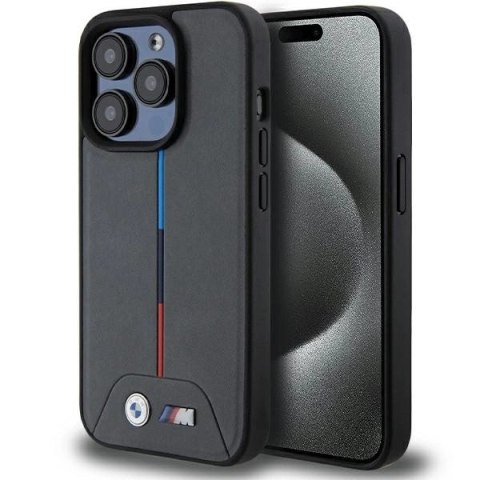Etui BMW M Quilted Tricolor MagSafe na iPhone 15 Pro - szare Etui BMW M Quilted Tricolor MagSafe na iPhone 15 Pro - szare