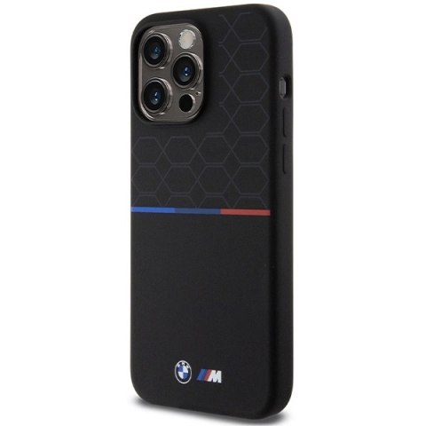 Etui BMW M Silicone Pattern MagSafe na iPhone 15 Pro Max - czarne Etui BMW M Silicone Pattern MagSafe na iPhone 15 Pro Max - czarne