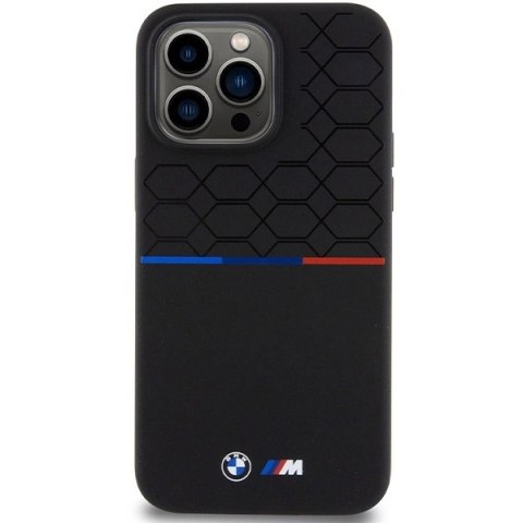 Etui BMW M Silicone Pattern MagSafe na iPhone 15 Pro Max - czarne Etui BMW M Silicone Pattern MagSafe na iPhone 15 Pro Max - czarne
