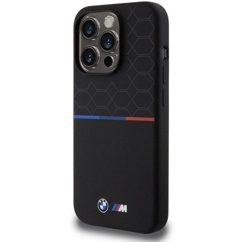 Etui BMW M Silicone Pattern MagSafe na iPhone 15 Pro - czarne Etui BMW M Silicone Pattern MagSafe na iPhone 15 Pro - czarne