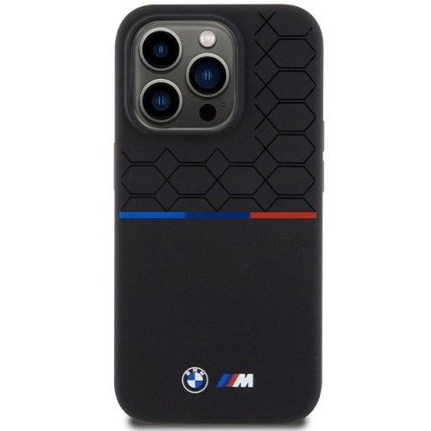 Etui BMW M Silicone Pattern MagSafe na iPhone 15 Pro - czarne Etui BMW M Silicone Pattern MagSafe na iPhone 15 Pro - czarne