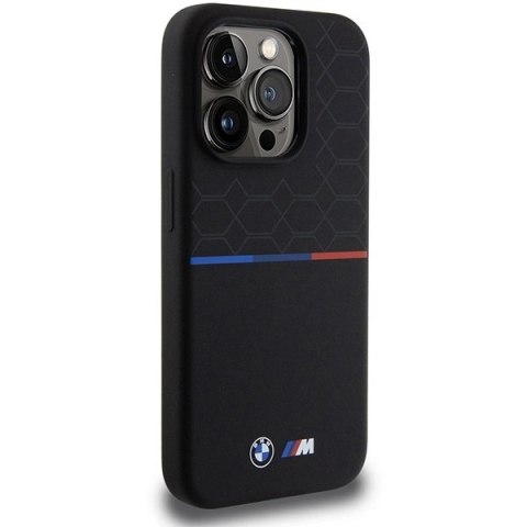 Etui BMW M Silicone Pattern MagSafe na iPhone 15 Pro - czarne Etui BMW M Silicone Pattern MagSafe na iPhone 15 Pro - czarne