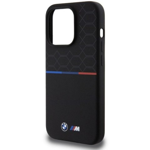 Etui BMW M Silicone Pattern MagSafe na iPhone 15 Pro - czarne Etui BMW M Silicone Pattern MagSafe na iPhone 15 Pro - czarne
