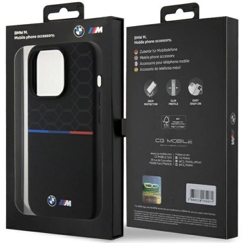 Etui BMW M Silicone Pattern MagSafe na iPhone 15 Pro - czarne Etui BMW M Silicone Pattern MagSafe na iPhone 15 Pro - czarne
