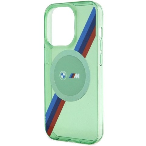 Etui BMW M Tricolor Stripes MagSafe na iPhone 15 Pro - zielone Etui BMW M Tricolor Stripes MagSafe na iPhone 15 Pro - zielone