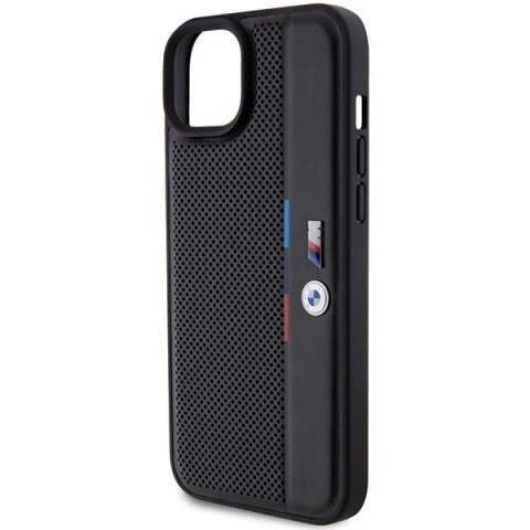 Etui BMW Perforated Tricolor Line na iPhone 15 / 14 / 13 - czarne Etui BMW Perforated Tricolor Line na iPhone 15 / 14 / 13 - czarne