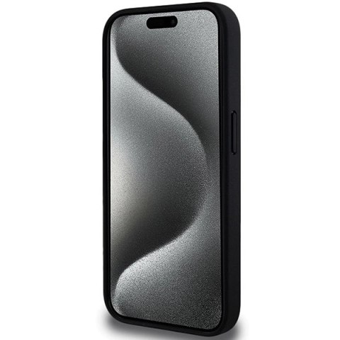 Etui BMW Perforated Tricolor Line na iPhone 15 Pro Max - czarne Etui BMW Perforated Tricolor Line na iPhone 15 Pro Max - czarne
