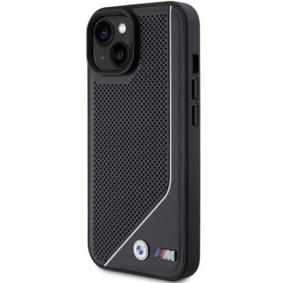 Etui BMW Perforated Twisted Line MagSafe na iPhone 15 / 14 / 13 - czarne