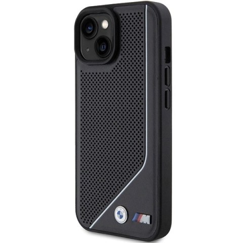 Etui BMW Perforated Twisted Line MagSafe na iPhone 15 / 14 / 13 - czarne Etui BMW Perforated Twisted Line MagSafe na iPhone 15 / 14 / 13 - czarne
