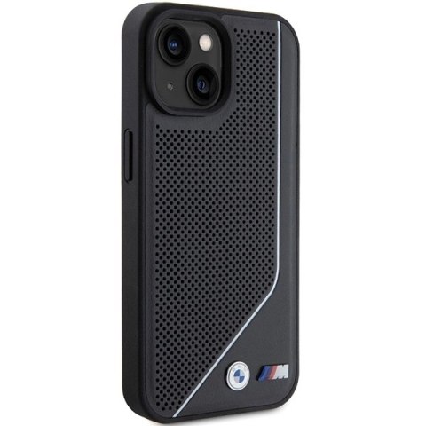 Etui BMW Perforated Twisted Line MagSafe na iPhone 15 / 14 / 13 - czarne Etui BMW Perforated Twisted Line MagSafe na iPhone 15 / 14 / 13 - czarne