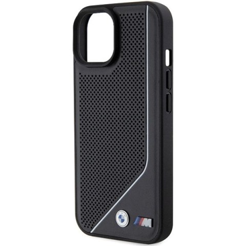 Etui BMW Perforated Twisted Line MagSafe na iPhone 15 / 14 / 13 - czarne Etui BMW Perforated Twisted Line MagSafe na iPhone 15 / 14 / 13 - czarne