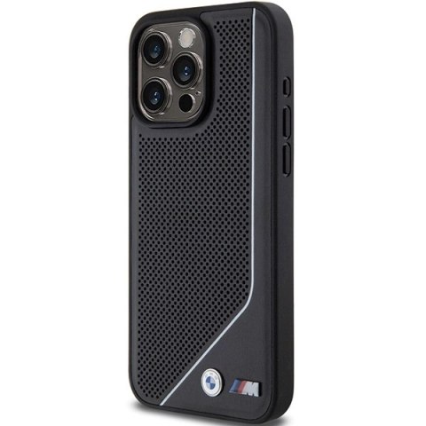 Etui BMW Perforated Twisted Line MagSafe na iPhone 15 Pro Max - czarne Etui BMW Perforated Twisted Line MagSafe na iPhone 15 Pro Max - czarne
