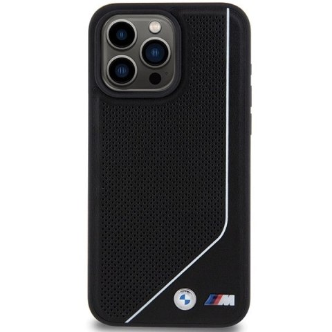 Etui BMW Perforated Twisted Line MagSafe na iPhone 15 Pro - czarne