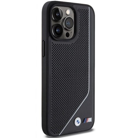 Etui BMW Perforated Twisted Line MagSafe na iPhone 15 Pro - czarne
