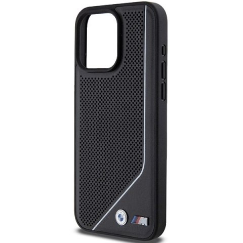 Etui BMW Perforated Twisted Line MagSafe na iPhone 15 Pro - czarne