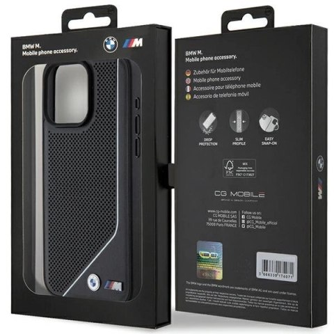 Etui BMW Perforated Twisted Line MagSafe na iPhone 15 Pro - czarne