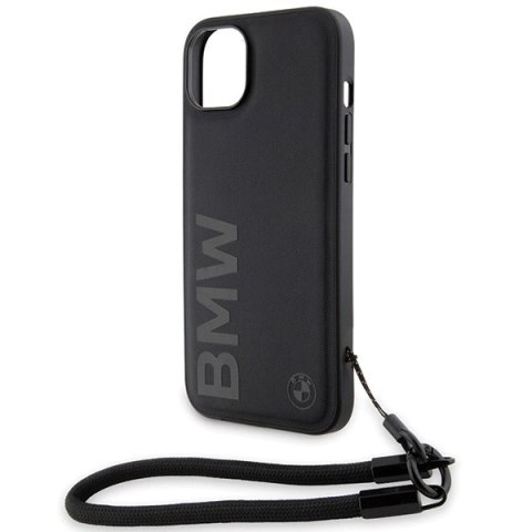 Etui BMW Signature Leather Wordmark Cord na iPhone 15 / 14 / 13 - czarne Etui BMW Signature Leather Wordmark Cord na iPhone 15 / 14 / 13 - czarne