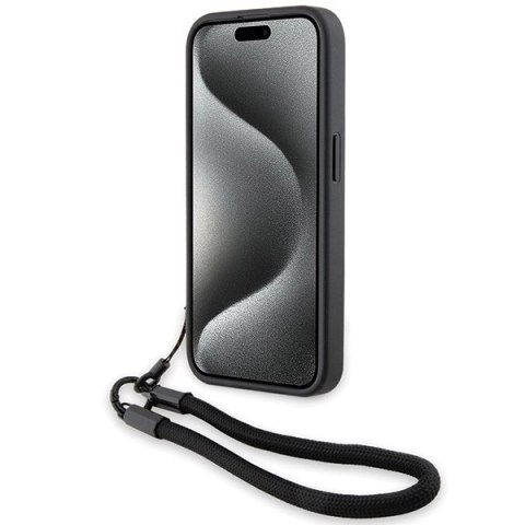 Etui BMW Signature Leather Wordmark Cord na iPhone 15 Pro Max - czarne Etui BMW Signature Leather Wordmark Cord na iPhone 15 Pro Max - czarne
