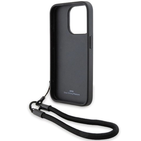 Etui BMW Signature Leather Wordmark Cord na iPhone 15 Pro Max - czarne Etui BMW Signature Leather Wordmark Cord na iPhone 15 Pro Max - czarne