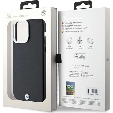 Etui BMW Signature Wrapped Metal MagSafe na iPhone 15 Pro Max - czarne Etui BMW Signature Wrapped Metal MagSafe na iPhone 15 Pro Max - czarne