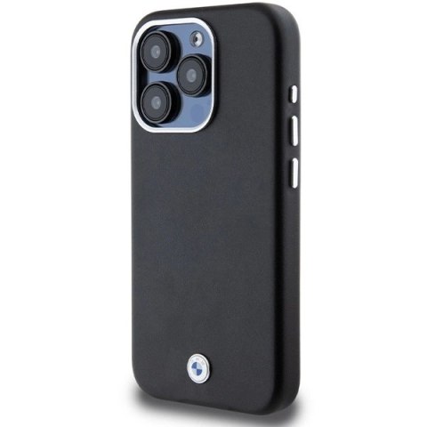 Etui BMW Signature Wrapped Metal MagSafe na iPhone 15 Pro - czarne