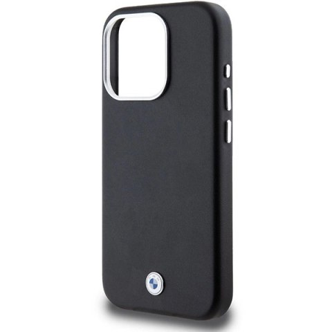 Etui BMW Signature Wrapped Metal MagSafe na iPhone 15 Pro - czarne