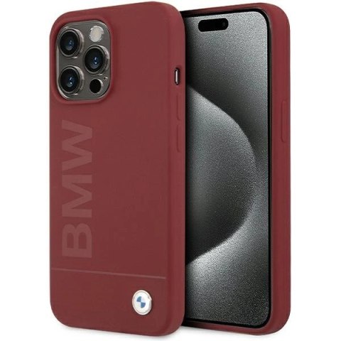 Etui BMW Silicone Big Logo MagSafe na iPhone 15 Pro Max - czerwone Etui BMW Silicone Big Logo MagSafe na iPhone 15 Pro Max - czerwone